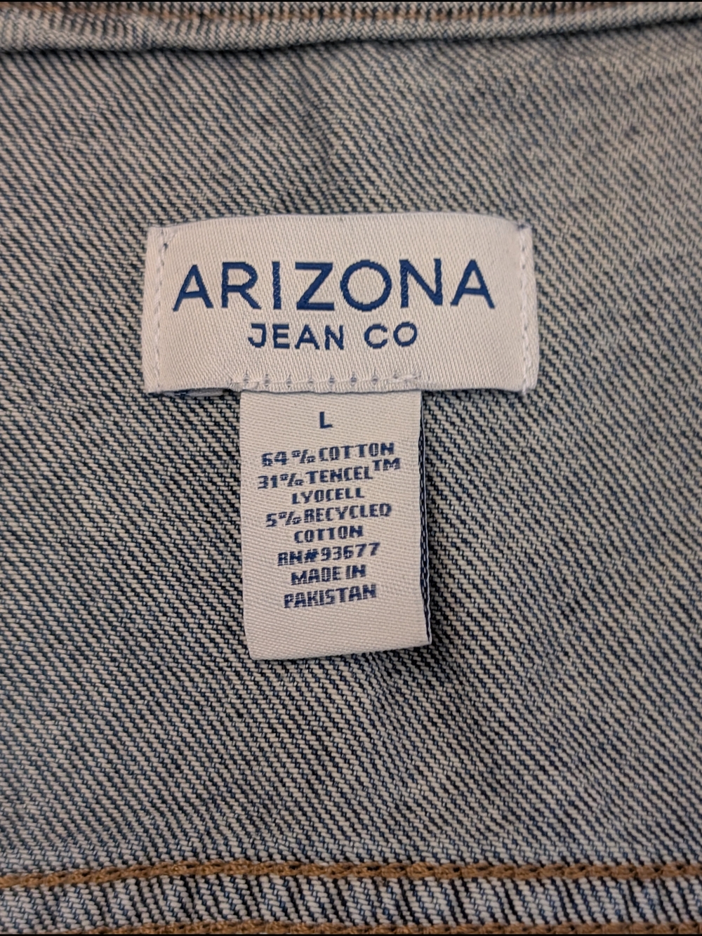 Arizona Jean Co L Denim Crop Vest NWT Blue Jean Button Front Y2K Boho 90s - Picture 2 of 7